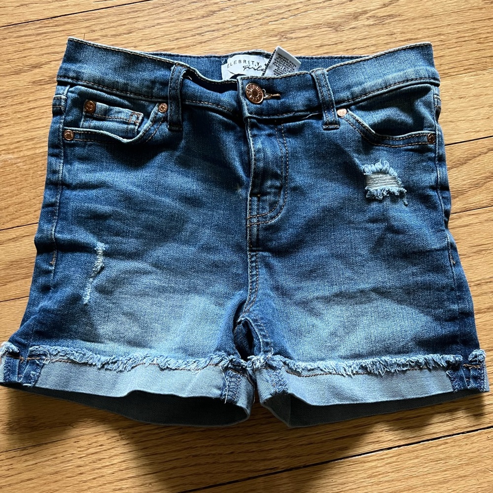 Girls High Rise Denim Shorts